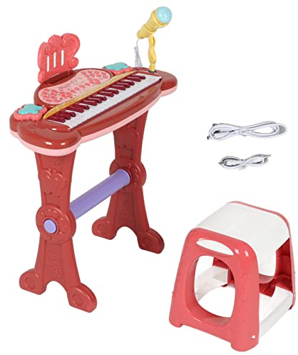 Piano ÉLECTRONIQUE pour Enfants Instrument DE Musique ÉDUCATIF pour Tout-Petits 37 Touches avec Tabouret ADAPTÉ AUX Enfants DE 3 Ans AU-Dessus