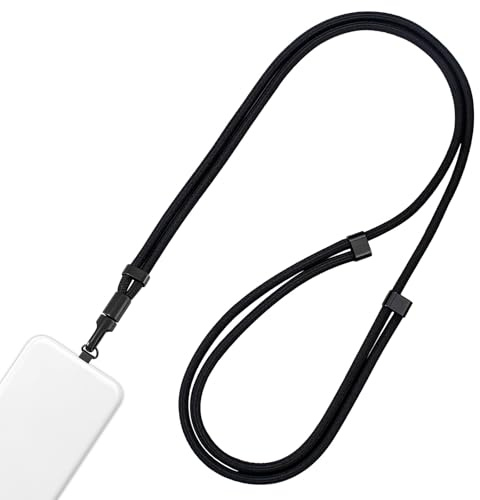 Nlsqw Mobile Phone Lanyard, Anti Theft Phone Strap, Adjustable Cellphone Black Strap Crossbody with Tether Tab, Neck Holder - Compatible with Most Smartphones and Cases