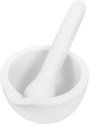 Mortero de porcelana de 60 mm de mortero pequeño cuenco de laboratorio para molienda química caño vertedero para estudios de esmalte y fácil manejo