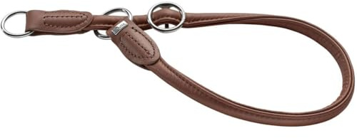 HUNTER Round & Soft Dressurhalsung | weiches Rindnappaleder, rundgenäht, fellschonend, stabil, Made in Germany, Farbe: Braun, Größe: L-XL