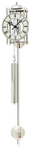 AMS Skelettuhr mit Metallräderwerk 304, Wandhalterung, Unisex, Silber