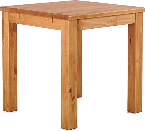 Esstisch Rio Classico 73x73 cm Honig Holz Pinie Massivholz Esszimmertisch Echtholz ausziehbar vorgerichtet für Ansteckplatten Brasilmöbel