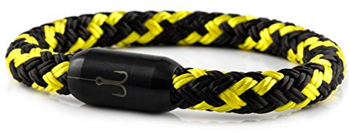 Fischers Fritze Armband Segeltau Torpedomakrele schwarz gelb - Handgemacht im Geschenkkarton I Maritim & Wasserfest