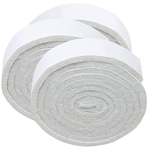 Adsamm® / 3 x Selbstklebende Filzbänder/Weiß / 19x1000 mm/Streifen / 3.5 mm Starke Selbstklebende Filzstreifen/Bodengleiter zum Zuschneiden