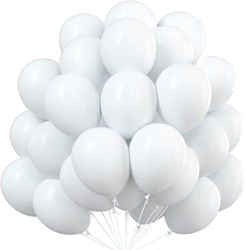 globos blancos de 35 cm de diámetro, compatibles con helio, como decoración, decoración para bodas, cumpleaños y fiestas