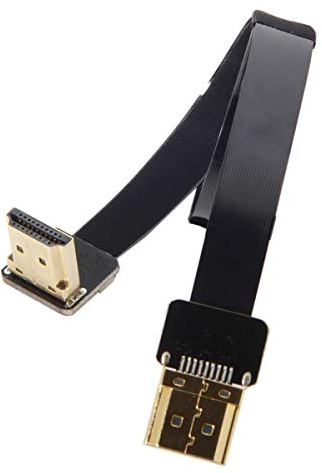 Cablecc Cavo piatto FPV HDMI maschio a HDMI maschio 90D HDTV FPC per fotografia aerea FPV HDTV multicopter (50 cm)