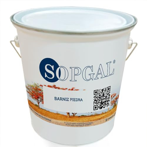 Sopgal Hidrófugo Barniz Piedra Impermeabilizante 25L Fachadas y Suelos | Impermeabiliza hormigón, piedra, ladrillo y pizarra. Transpirable. Frena la absorción de agua creando una capa impermeable.