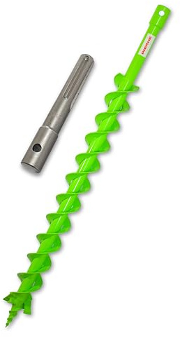 WERHE Doppelwendel Erdbohrer Ø60mm 80cm – Pfahlbohrer mit SDS MAX Adapter – Robust & Präzise | Aus robustem Stahl, für Pfahlbohrung und Gartenarbeit, kompatibel mit gängigen Bohrmaschinen, Arbeitstiefe 76 cm