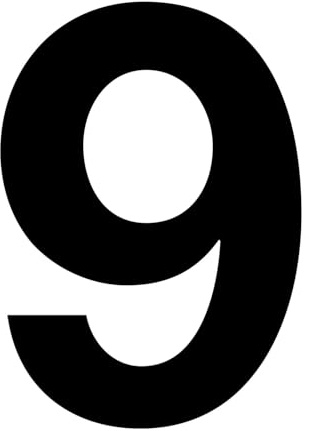 Autocollant chiffres n° 9 en noir I hauteur 10 cm I numéro de maison autocollant, chiffre à coller pour l’extérieur I boîte aux lettres I porte I résistant aux intempéries I kfz6739