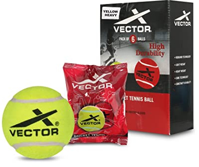 Vector X Cricket Tennis Ball | Standard Size | Use for Cricket & Tennis Racket | Pressure-Less Technology | Woven EU Felt Construction