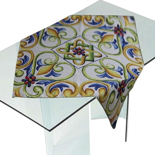 Runner tavola moderno 100x100 cm made in Italy, runner tavolo elegante per cucina e soggiorno, runner da tavolo decorativo per il tavolo da pranzo, stile contemporaneo (Giglio Geo)