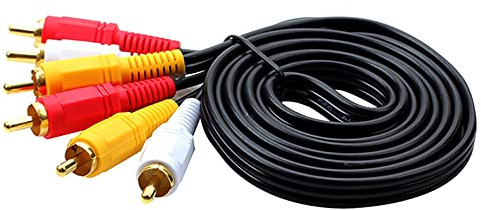 ezqnirk 1pcs 1.5m/3m/5m/10m/15m/20m 3RCA mâle à 3 RCA mâle composite audio vidéo AV Câble Bug 3x RCA,5m