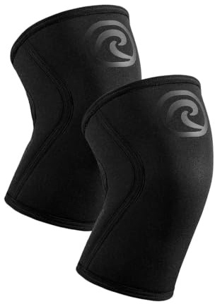 Rehband Rodillera 5 mm Neopreno para CrossFit y Weightlifting, Knee Sleeve Compresión Functional Fitness, Soporte de Rodilla para Halterofilia y Musculación, Color:Carbon/Negro - 1 Par, Talla:XL