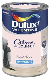 Dulux Valentine Crème de Couleur - Peinture multi-supports intérieure - Mat Rose Nude 1,25 L