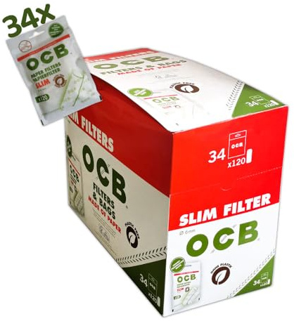 OCB PAPIER FILTER SLIM 6MM - - 34 x 120 Filter je Beutel