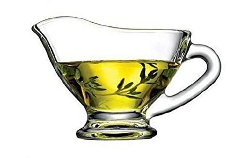 Pichets-mousseurs à lait Bateau de sauce avec poignée et cuillère for vinaigrette à la salade Bouillon de lait Creamer Sauce Bateau Saucière en Porcelaine (Size : Small)