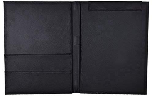 Planchette à pince A4 en cuir synthétique - Pour réunion et conférence - Aimants de rangement - Clips signatures