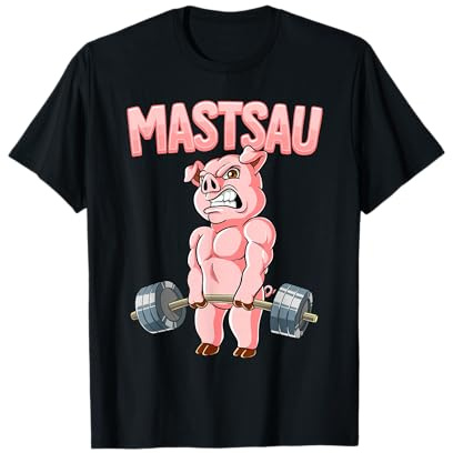 Kraftsport Geschenk Mastsau Bodybuilding Fitness Gym T-Shirt, Männer, Schwarz, Klein, Kurzarm