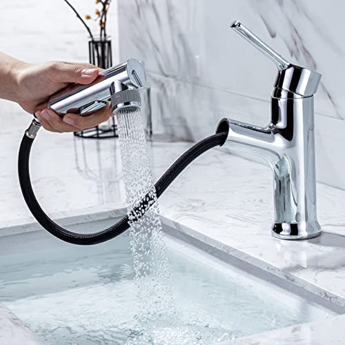 Rubinetto Bagno Lavabo con Doccetta Estraibile Miscelatore Lavabo Caldo E Freddo Rubinetti Bagno Estraibile,cromo