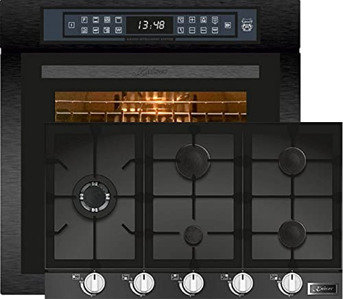 Kaiser Estufa de gas EH 6306 RS+KCG 9387, Horno empotrable, 79L 15 Fct.+placa de gas, 90cm