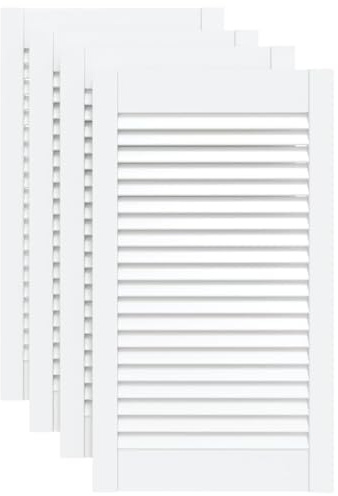 vidaXL Ante a Lamelle 4 pz in Legno Massello di Pino Bianche 69x39,4cm