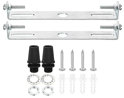 PATIKIL Support de Fixation Plafonnier 115mm 2pcs avec Vis Rondelle Écrou | Lumière Luminaire Montage Support Plaque, Acier Barre Transversale, pour suspensions Mur Lumière