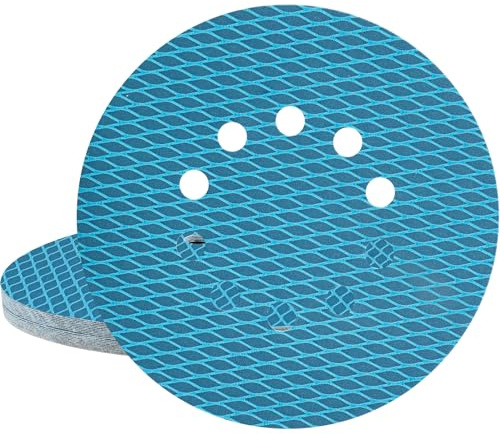 STEBRUAM 25 Stück Schleifpapier 225mm Klett 10 Loch mit Körnung 240 | 225mm Diamant Schleifpads High Density Beflockungs Rückseite für Trockenbauschleifer Exzenterschleifer Schleifgiraffe