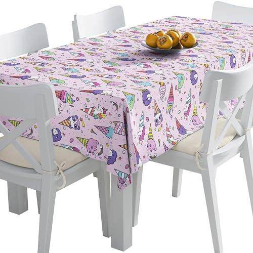 HEKO PANELS Tischdecke 140 x 110 cm Abwaschbar Tischtuch Gartentischdecke Fleckschutz Wasserabweisend Tafeldecke EIS Tiere