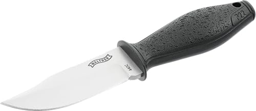 Walther Taschenmesser P22 BSK, 440C Stahl, feststehendes Messer, Bowie Strap Knife, ideal für Outdoor, inkl. Kydexscheide