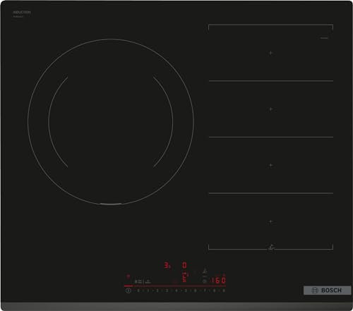 Bosch - Placa de Inducción, 60 cm, Serie 6, FlexInducción y Zona de 28 centímetros, Electrónica DirectSelect, PerfectFry Plus, Home Connect, Negro, PXJ631HC2E