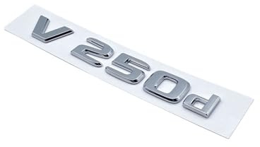NIBOTT Emblema ABS de edición Nocturna V250d V300d con Letras 3D, Apto Fit For Mercedes Benz Clase V W447, Insignia de Coche, Placa con Nombre for Maletero, Pegatina con Logotipo (Color : Silver V250