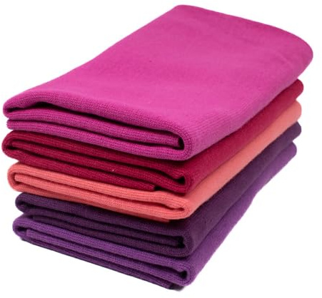 Stoffpaket Bündchen uni 5 x 25 cm (70 cm Umfang) Schlauchware einfarbig Kinderstoffe Modestoffe (Pink/lila)