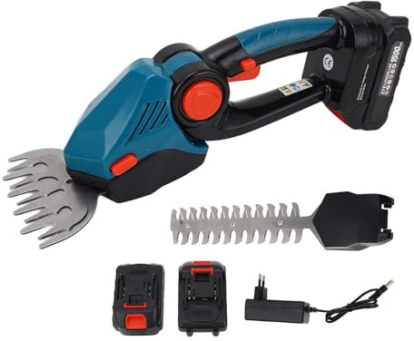 Kit de Cortasetos Inalámbrico, Cortasetos Eléctrico de 21 V 22000 Rpm con ángulos de Cabeza Ajustables, Cortasetos con Batería para Recortar Setos, Arbustos y árboles Pequeños