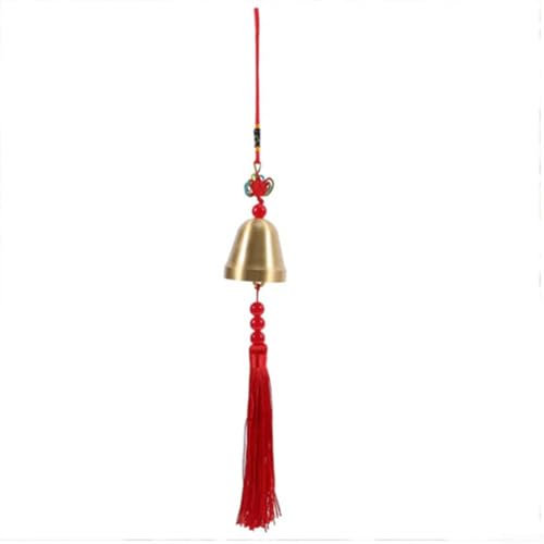Dekoratives Windspiel aus Messing mit chinesischem Knoten-Design für Fülle und Glück (rot)