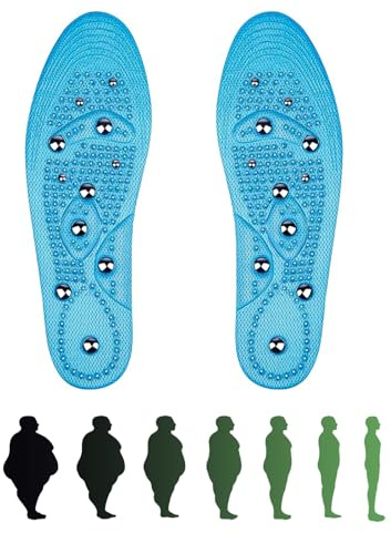 Plantillas Magnéticas, Plantillas Acupresión Zapatos, 1 Par Plantillas Gel Magneticas Para Hombre y Mujer, Reflexología Plantillas Ortopédicas Fascitis Plantar Cuidado La Salud Del Pie (Verde, 35-40)