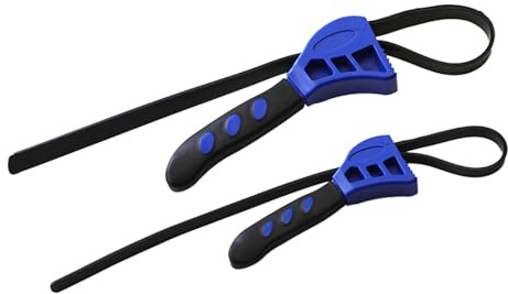 RGYBAO 2 Stück/Set Gummibandschlüssel, 210 mm, 160 mm, Gurt-Rohrzange, verstellbar, schwerer Schraubenschlüssel, Gurtschlüssel, Werkzeug