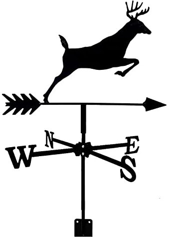 Wetterfahne aus Metall für den Außenbereich, zur Befestigung am Gartendach, für die Hofdekoration, Wetterhahn, Windrichtungsanzeiger für den Hof (A)