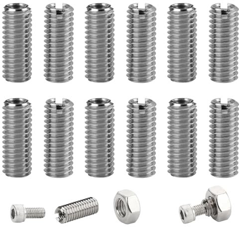 12 unidades de casquillos roscados M6 a M4, tuerca roscada, adaptador de rosca, juego de reparación, casquillos roscados de metal para vehículos y turbinas de vapor, reparación de roscas
