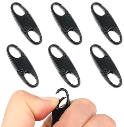 Lot de 6 clips antivol pour fermeture éclair – Garde les fermetures éclair fermées (noir)