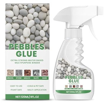 Pebbleglue - Water-Based Stone & Pebble Binder, Waterbased Binder for Gravel Stones And Mulch On Pots, Borders, Patios & Garden Paths For Gardens, Paths & Landscaping (1Pc)