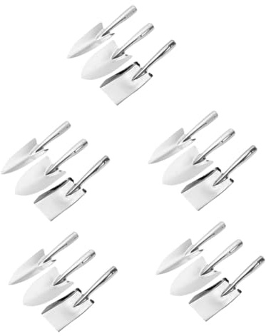 HEMOTON 5 Ensembles Outils De Jardinage Multifonction Acier Inoxydable Petite Bêche Et Pelle À Main pour Désherbage Et Jardiner À Ou Plein Air 3 Pièces * 5