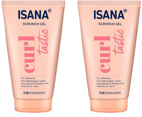 2x Isana Curltastic Crunch Locken Gel | Gel-Textur für definierte Locken, Anti-Frizz | 2x150ml