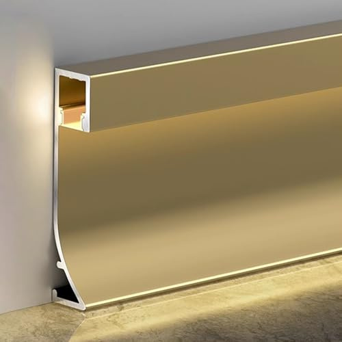 Canal LED en aluminium pour éclairage d'accentuation – Plinthe de 1,5 m idéale pour la décoration d'intérieur moderne, salon, chambre, théâtre