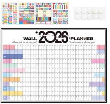 Wandkalender,Großer jährlicher Planer mit Übersichtstabelle für das Jahr 2026,Notiz Kalender - Für Kinder Schüler Büro Zuhause Küche Lehrer Familie