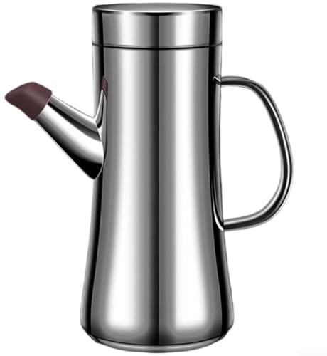 Botella dispensadora de aceite de acero inoxidable 304 para cocina, gran capacidad, 1300 ml, con boquilla en forma de águila, diseño antigoteo, surf pulido espejo (D)