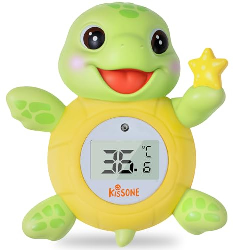 KISSONE Baby Bath Thermometer Turtle – Bath Water Temperature Thermometer for Baby Safety, Floating Bathtub Thermometer with Hot & Cold Alert, °C/°F Display