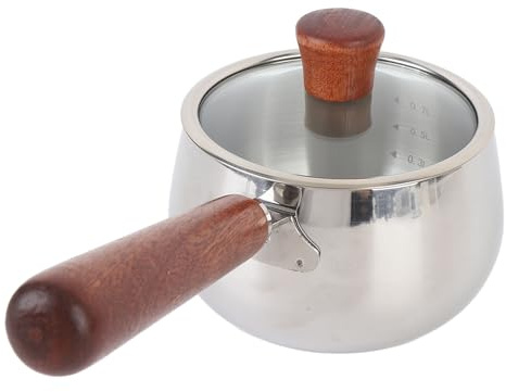 Hiraith Pentola per Latte in Acciaio Inossidabile da 1000 Ml, Casseruola Antiaderente per Tagliatelle per Zuppa, Dieta con Pentola Scaldalatte, per Scaldare il Latte,