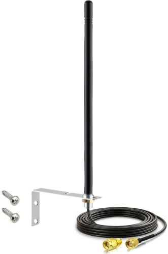 Bingfu 4G LTE Outdoor Antenne, 5dBi, Omnidirektional, SMA Stecker, 3m Kabel | Zur Wandmontage, geeignet für Outdoor-Überwachungskameras, LTE-Router und IoT-Geräte