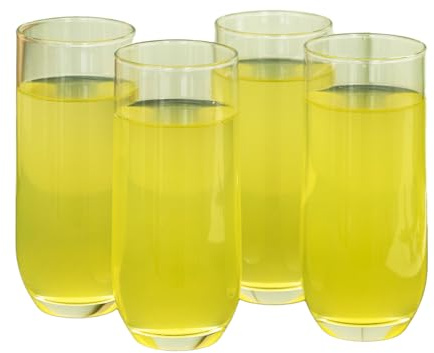 Darthome Set of 4 Tulip Glass Hiball Tumblers, Clear, 300ml Capacity, Tall Drinking Glasses, Dishwasher Safe