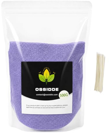 Ossidde Ljussand med vekar, vaxgranulat, gör-det-själv-stearinljus, pärled-ljus, 500 g ljusvaxpärlor 20 ljusvekar (vit)